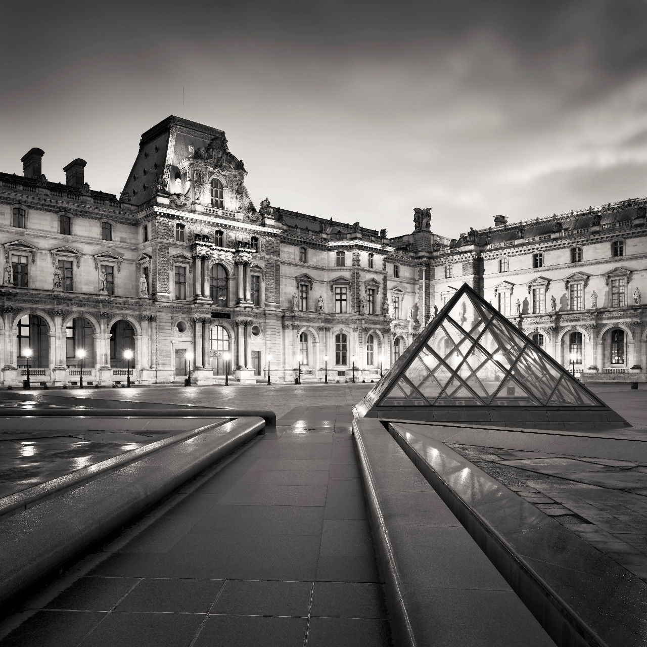 Louvre Courtyard At Dawn, Paris